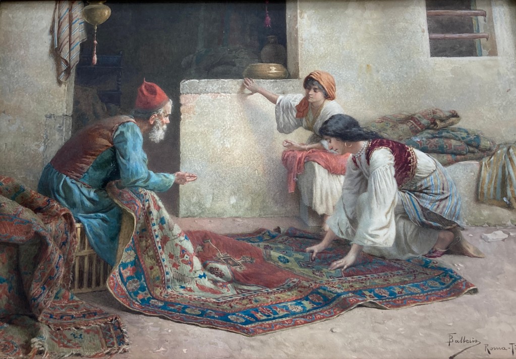 Rug Merchant, Italian Franceso Ballesio, c. 1900 : D'Antan Art & Antiques